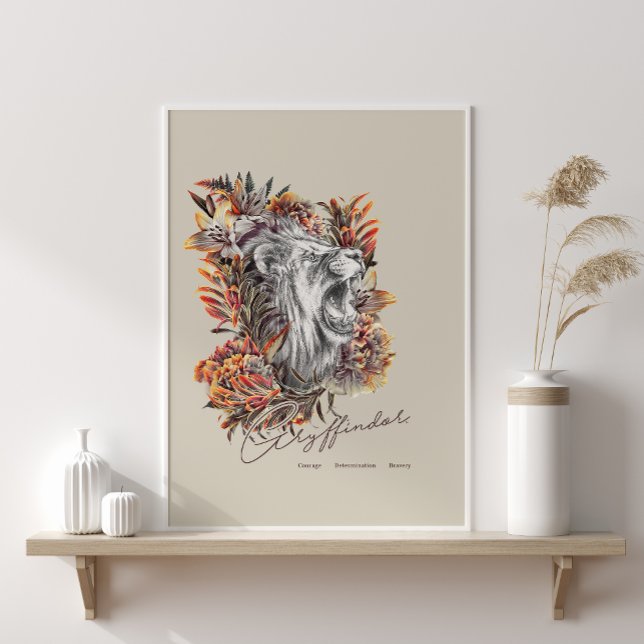 HARRY POTTER™ GRYFFINDOR™ Floral Graphic Poster (Von Creator hochgeladen)