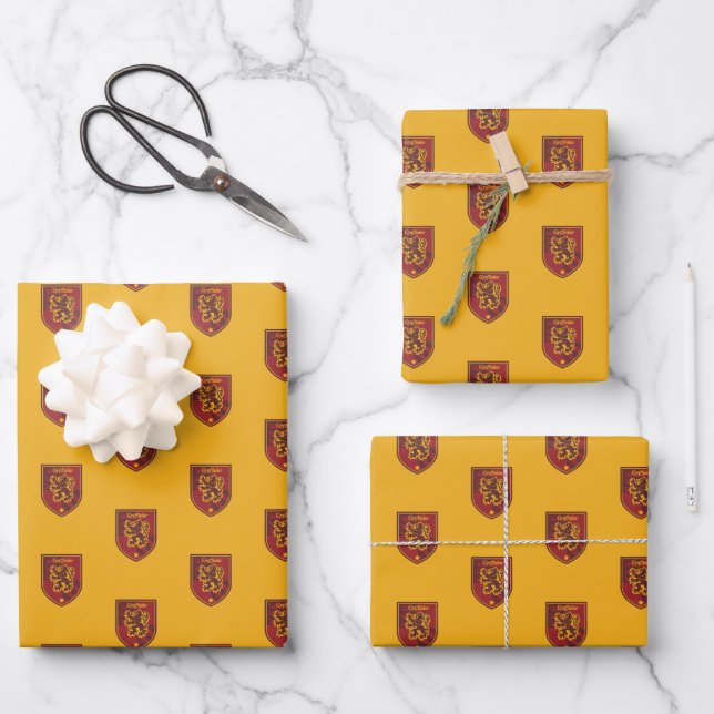 Harry Potter | Gryffindor House Pride Wappen Geschenkpapier Set (Vorderseite)