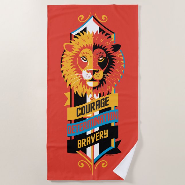 Harry Potter | GRYFFINDOR™ House Tracks Sigil Strandtuch (Vorderseite)