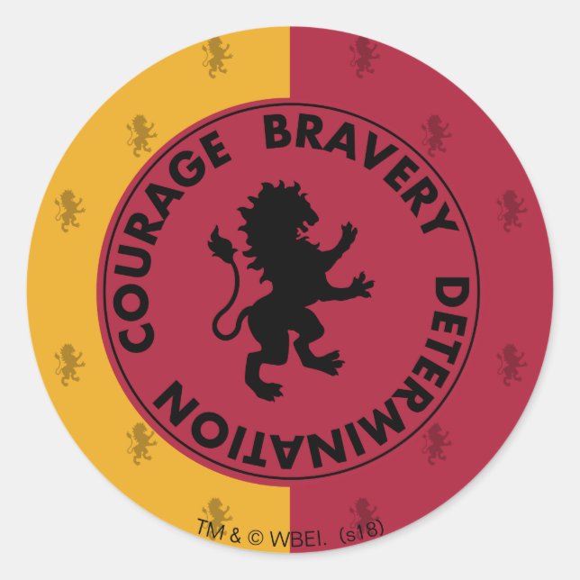 Harry Potter | GRYFFINDOR™ House Traits Graphic Runder Aufkleber (Vorderseite)