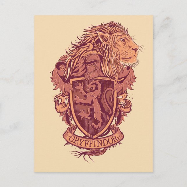 Harry Potter | Gryffindor Lion Wappen Postkarte (Vorderseite)
