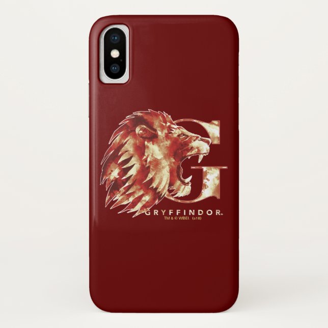 Harry Potter | GRYFFINDOR™ Lion Watercolor Case-Mate iPhone Hülle (Rückseite)