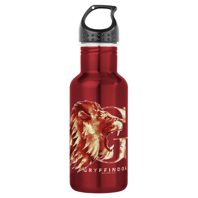 Harry Potter | GRYFFINDOR™ Löwe Wasserfarbe Edelstahlflasche (Vorderseite)