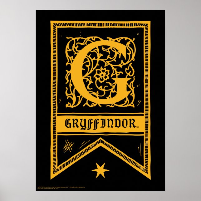 Harry Potter | Gryffindor Monogram Banner Poster (Vorne)