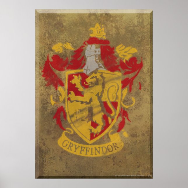 Harry Potter | Gryffindor - Retro House Wappen Poster (Vorne)
