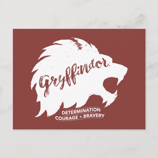 Harry Potter | GRYFFINDOR™ Silhouette Typografie Postkarte (Vorderseite)