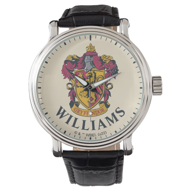 Harry Potter | Gryffindor Wappen Gold und Red Watc Armbanduhr (Vorderseite)