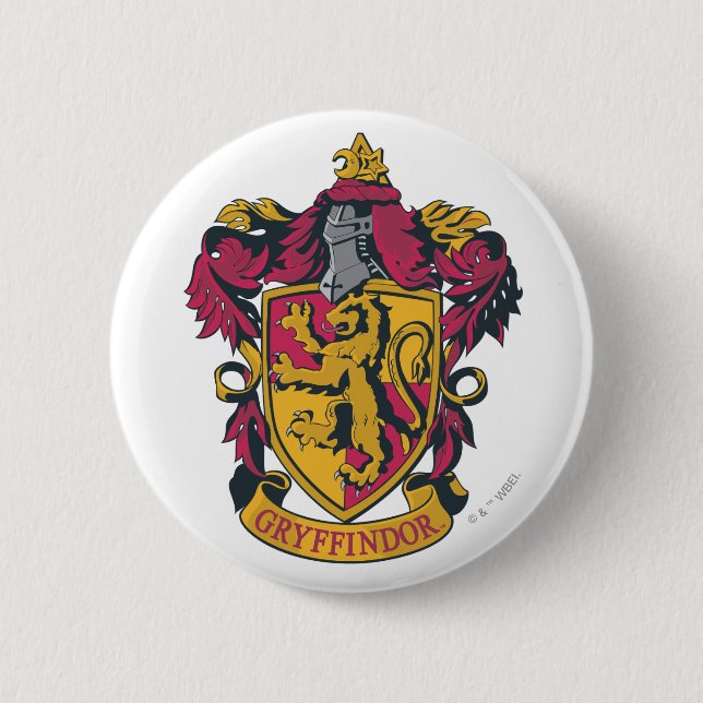 Harry Potter | Gryffindor Wappen Gold und Rot Button (Vorderseite)
