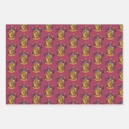 Harry Potter | Gryffindor Wappen Gold und Rot Geschenkpapier Set