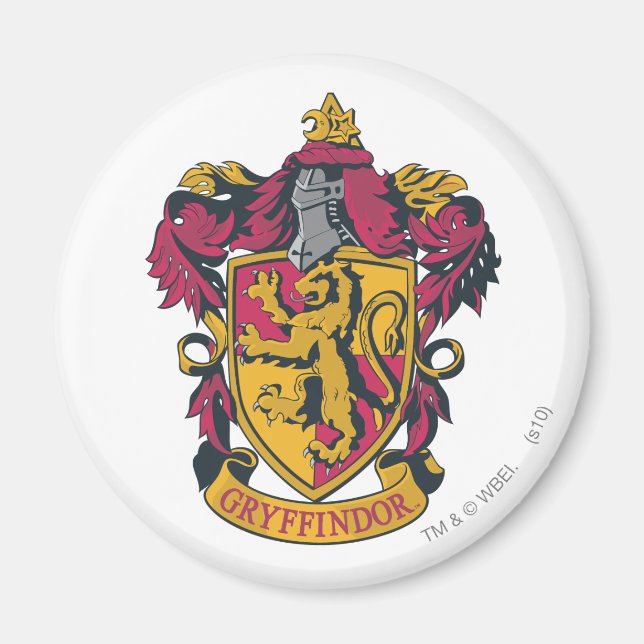 Harry Potter | Gryffindor Wappen Gold und Rot Magnet (Vorne)