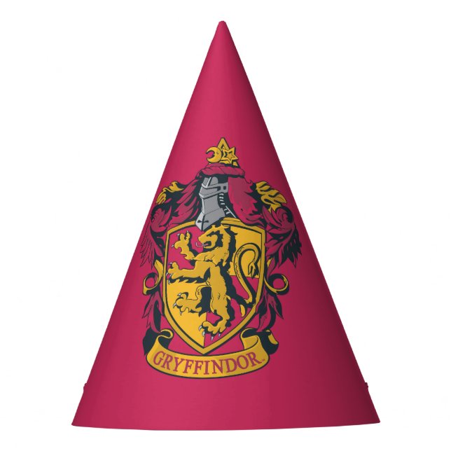 Harry Potter | Gryffindor Wappen Gold und Rot Partyhütchen (Vorderseite)