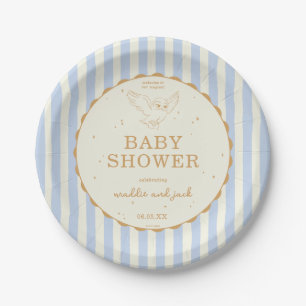 Harry Potter Hedwig Blau Gestreift Baby Shower Pappteller