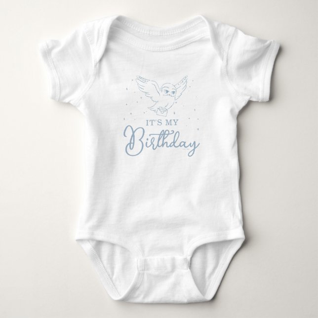 Harry Potter Hedwig Blue Magical Birthday Baby Strampler (Vorderseite)