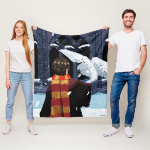 HARRY POTTER™ & Hedwig im Schnee Fleecedecke