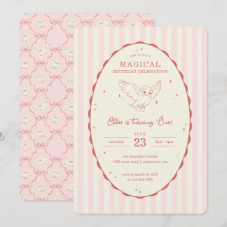 Harry Potter Hedwig Rosa Magischer Geburtstag Einladung