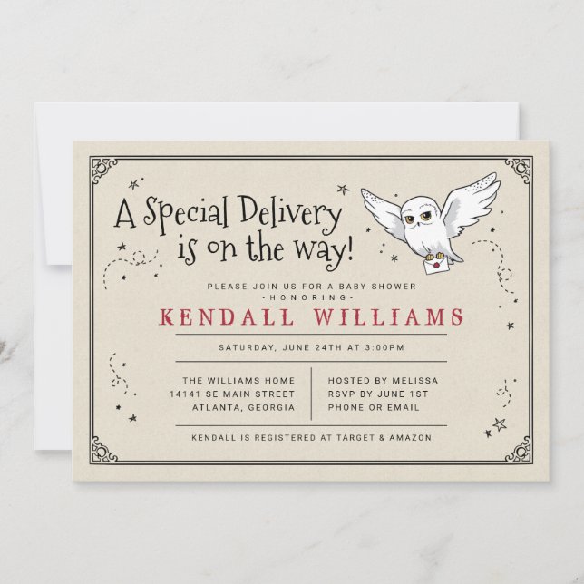 Harry Potter | Hedwig Special Delivery Baby Shower (Vorderseite)