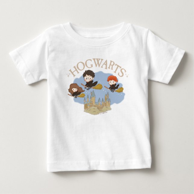 HARRY POTTER™, Hermione & Ron Fly Over HOGWARTS™ Baby T-shirt (Vorderseite)