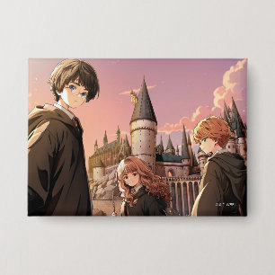 HARRY POTTER™ Hermione & Ron HOGWARTS™ Anime-Szene Button