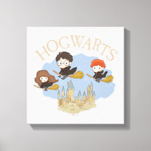 HARRY POTTER™, Hermione und Ron fliegen über HOGWA Leinwanddruck