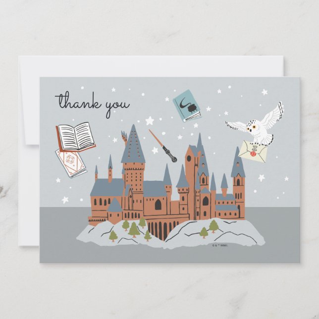 Harry Potter Hogwarts Castle Baby Shower Thank You Dankeskarte (Vorderseite)