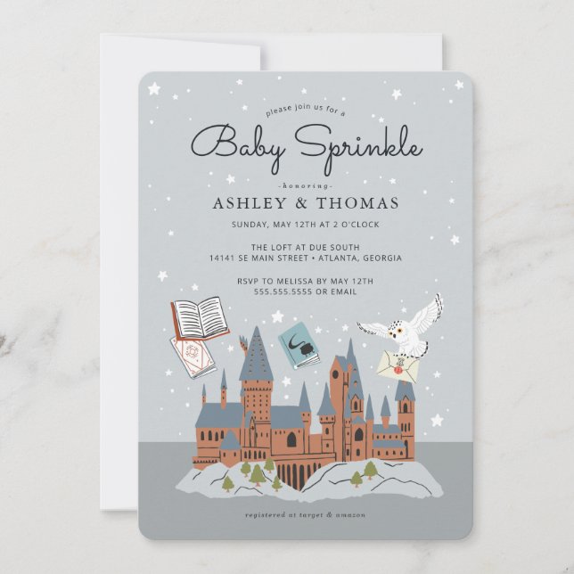 Harry Potter | Hogwarts Castle Baby Sprinkle Einladung (Vorderseite)