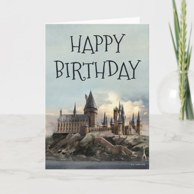 Harry Potter Hogwarts Castle Happy Birthday Karte (Vorderseite)
