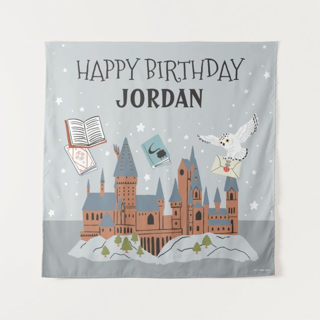 Harry Potter | Hogwarts Castle Happy Birthday Wandteppich (Vorderseite)