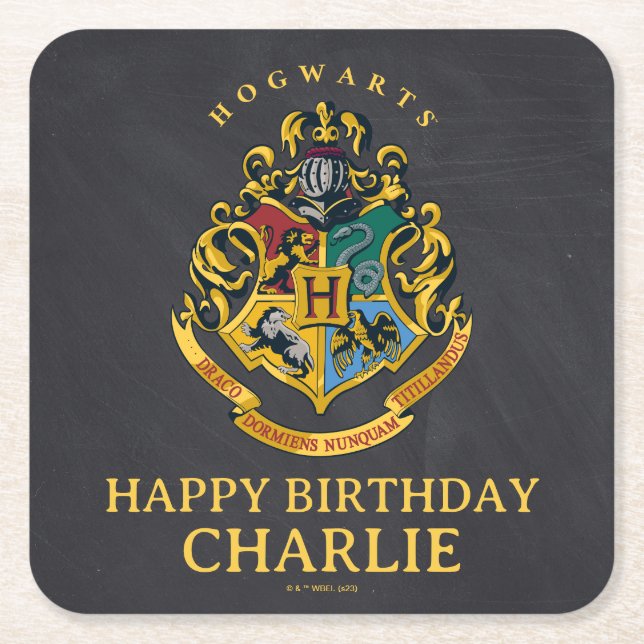 Harry Potter Hogwarts Crest Birthday Rechteckiger Pappuntersetzer (Vorderseite)