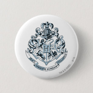 Harry Potter   Hogwarts Crest - Blue Button
