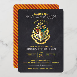 Harry Potter Hogwarts Crest Chalkboard Geburtstag Folieneinladung