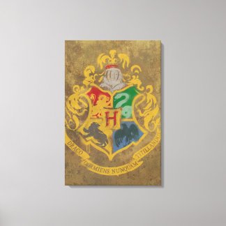 Harry Potter | Hogwarts Crest - Schwarz und Weiß Leinwanddruck