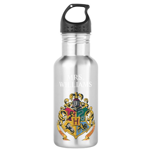Harry Potter | Hogwarts Crest Teacher Personalisie Edelstahlflasche (Vorderseite)