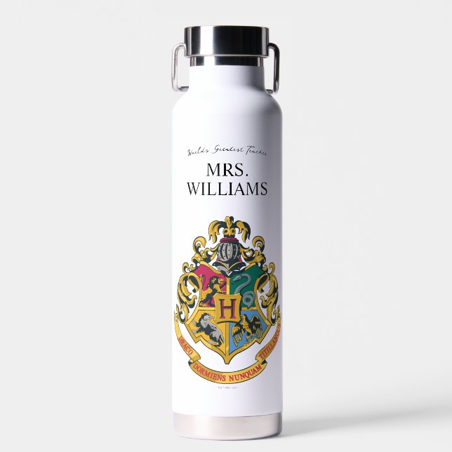 Harry Potter | Hogwarts Crest Teacher Personalisie Trinkflasche (Vorne)