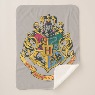 Harry Potter   Hogwarts Crest - Vollfarbigkeit Sherpadecke