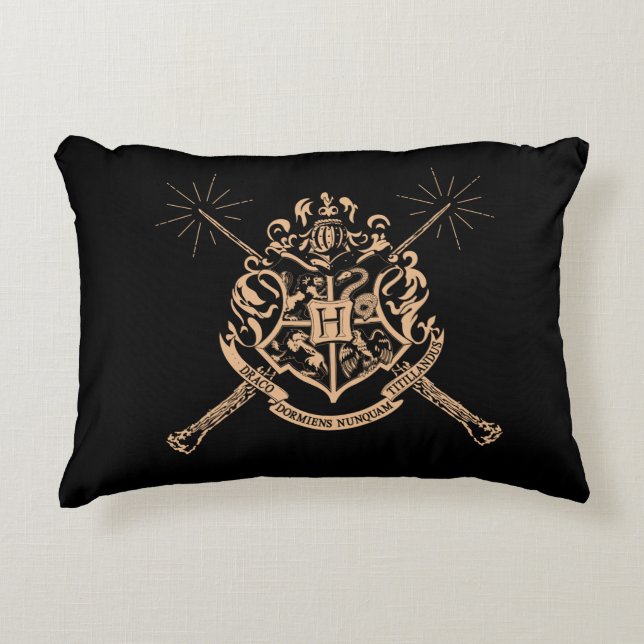 Harry Potter | Hogwarts Crossed Wands Wappen Dekokissen (Vorderseite)