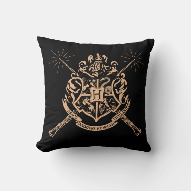 Harry Potter | Hogwarts Crossed Wands Wappen Kissen (Vorderseite)