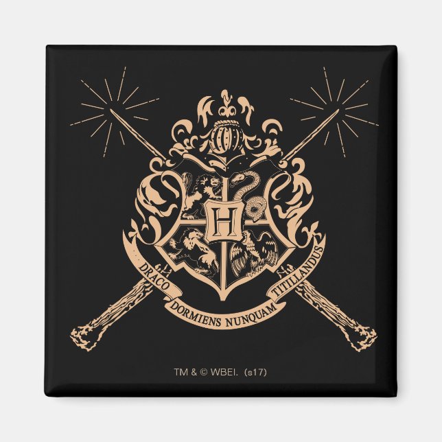 Harry Potter | Hogwarts Crossed Wands Wappen Magnet (Vorne)