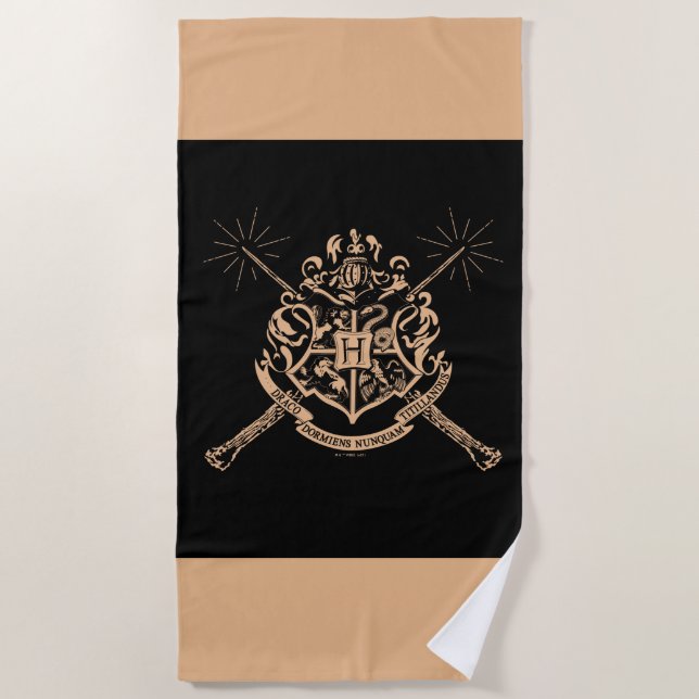Harry Potter | Hogwarts Crossed Wands Wappen Strandtuch (Vorderseite)