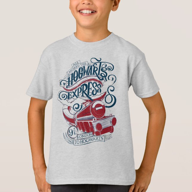 Harry Potter | Hogwarts-Express-Typografie T-Shirt (Vorderseite)