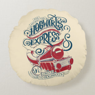 Harry Potter   Hogwarts Express Typografy Rundes Kissen