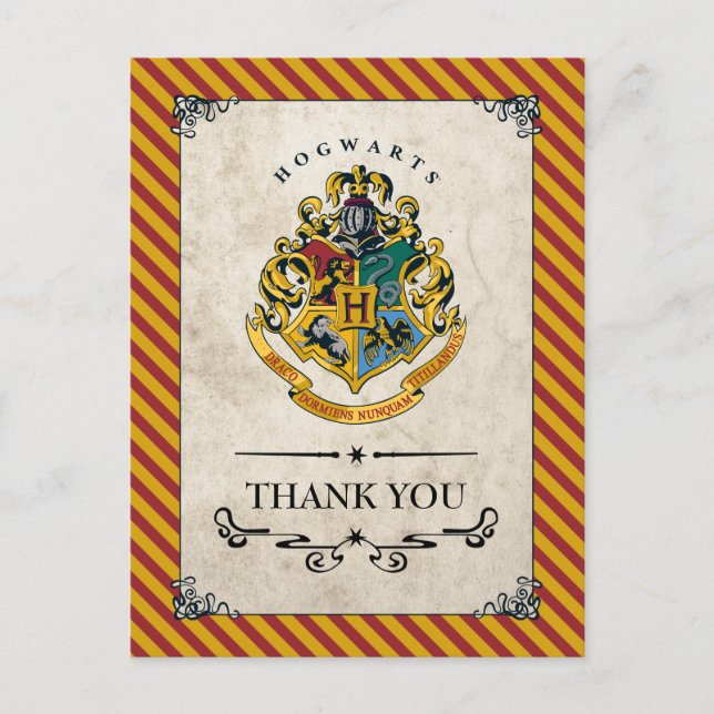 Harry Potter | Hogwarts Geburtstag Vielen Dank Postkarte (Vorderseite)
