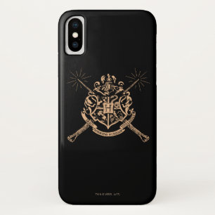 Harry Potter   Hogwarts gekreuzte Zauberstäbe Wapp iPhone X Hülle