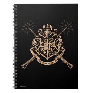 Harry Potter   Hogwarts gekreuzte Zauberstäbe Wapp Notizblock