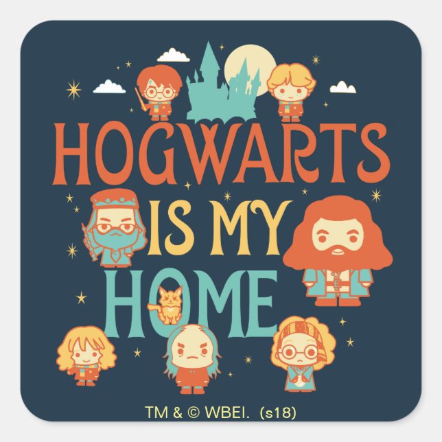 HARRY POTTER™ | HOGWARTS™ IST MEINE ZUHAUSE QUADRATISCHER AUFKLEBER (Vorderseite)