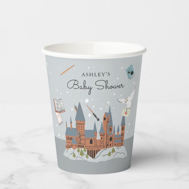 Harry Potter | Hogwarts Pattern Baby Shower Pappbecher (Links)