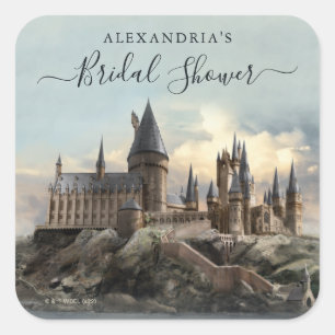 Harry Potter   Hogwarts-Schloss Junggesellinnenabs Quadratischer Aufkleber