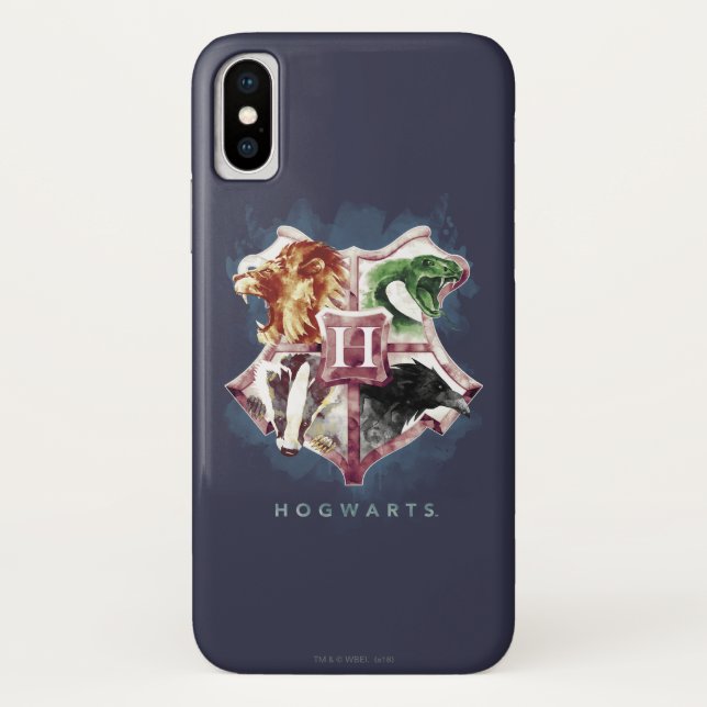 Harry Potter | HOGWARTS™ Wappen Aquarell Case-Mate iPhone Hülle (Rückseite)