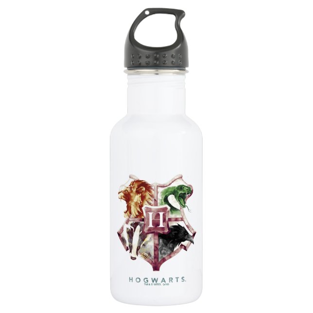 Harry Potter | HOGWARTS™ Wappen Aquarell Edelstahlflasche (Vorderseite)