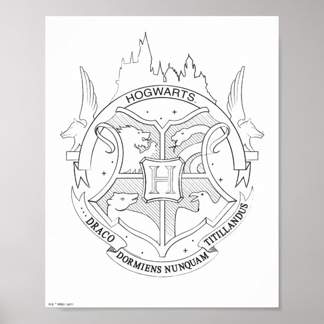 HARRY POTTER™ HOGWARTS™ WAPPEN Coloring Poster (Vorne)