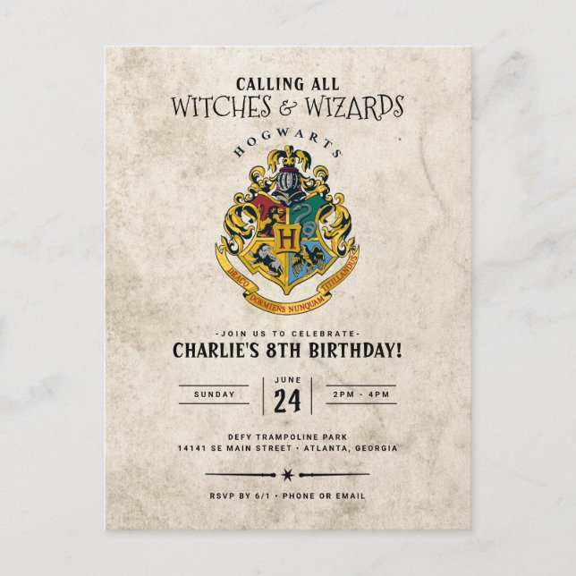 Harry Potter Hogwarts-Wappen Geburtstag  Postkarte (Vorderseite)